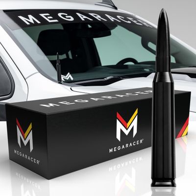 Universal 50 Cal Bullet Antenna for Truck Antenna | Antena para Carro | Ford F150 Ram 1500 Silverado & More Car Replacement | Short 5.5 Inch Black