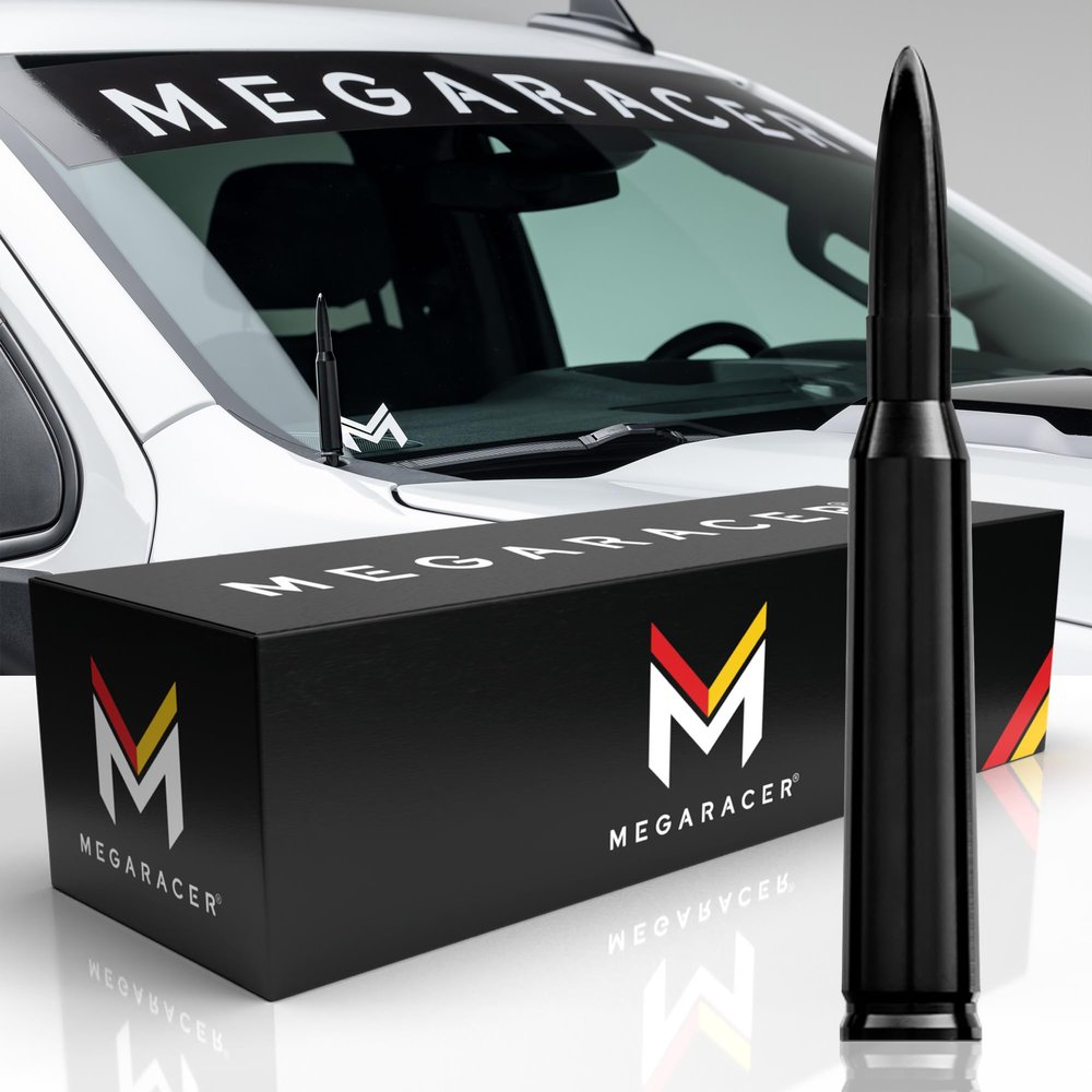 Universal 50 Cal Bullet Antenna for Truck Antenna | Antena para Carro | Ford F150 Ram 1500 Silverado & More Car Replacement | Short 5.5 Inch Black