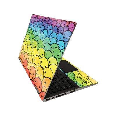 MightySkins Glossy Glitter Skin for HP Pavilion x360 14" (2020) - Happy Faces | Protective, Durable High-Gloss Glitter Finish | Easy to Apply, Remove, and Change Styles | Made in The USA