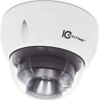IC Realtime IPFX-D20V-IRW1 Indoor/Outdoor 2MP Starlight Mid Size Vandal Dome Network Camera, 1/2.8-inch 2 Megapixel Progressive CMOS, 2.7-13.5mm Varifocal Motorized Len, IP67, 12VDC or PoE