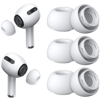 [3 Pairs] Replacement Ear Tips for Airpods Pro and Airpods Pro 2nd Generation with Noise Reduction Hole, Silicone Ear Tips for Airpods Pro with Portable Storage Box and Fit in The Charging Case(Large)