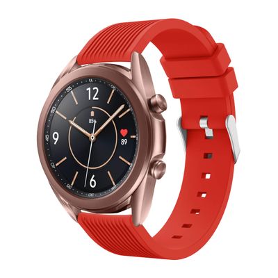 DKEnjoy 20MM Silicone Replacement Watchband Wristband Bracelet Watch Strap Wristband Compatible for Samsung Galaxy Watch 3 41MM Smartwatch (Red)