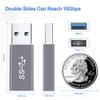 ELECTOP USB 3.1 GEN 2 Male to Type-C Female Adapter, Support Double Sided 10Gbps Charging & Data Transfer, USB A to USB C 3.1 Converter for PC, Laptop, Charger, Power Bank, Quest Link(Space Grey) view 2