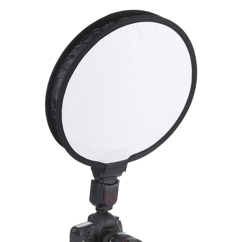 Dilwe Portable Round Diffuser, 40CM Collapsible Softbox Diffuser, Softbox Diffuser for Camera Flash Light Eliminate Harsh Light