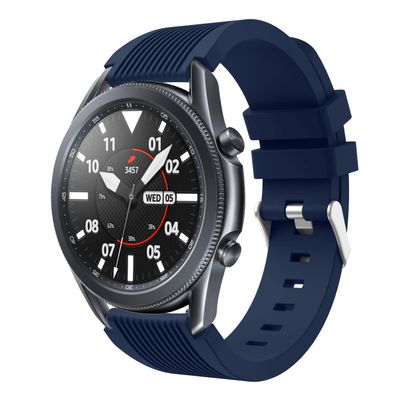 DKEnjoy 22MM Silicone Replacement Watchband Wristband Bracelet Watch Strap Wristband Compatible for Samsung Galaxy Watch 3 45MM Smartwatch (Navy)