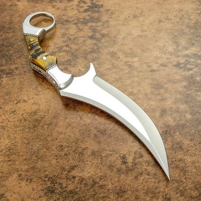 Damascus KE-0523-HK Custom Handmade D2 Steel Hunting Karambit Knife With Sheath Outdoors Tools Hand Forged Hunting Knife/Cutting Tool/Camping/Bushcraft Knife