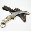 Damascus KE-0520-HK unique handmade Karambit knife with Ram Horn Handle With Sheath Outdoors Tools Hand Forged Hunting Knife/Cutting Tool/Camping/Bushcraft Knife view 1