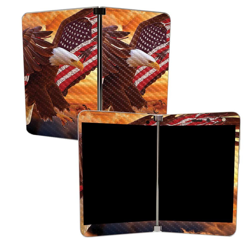MIGHTY SKINS MightySkins Carbon Fiber Skin for Microsoft Surface Duo - Bald Eagle | Protective, Durable Textured Carbon Fiber Finish | Easy to Apply, Remove, and Change Styles | Made in The USA