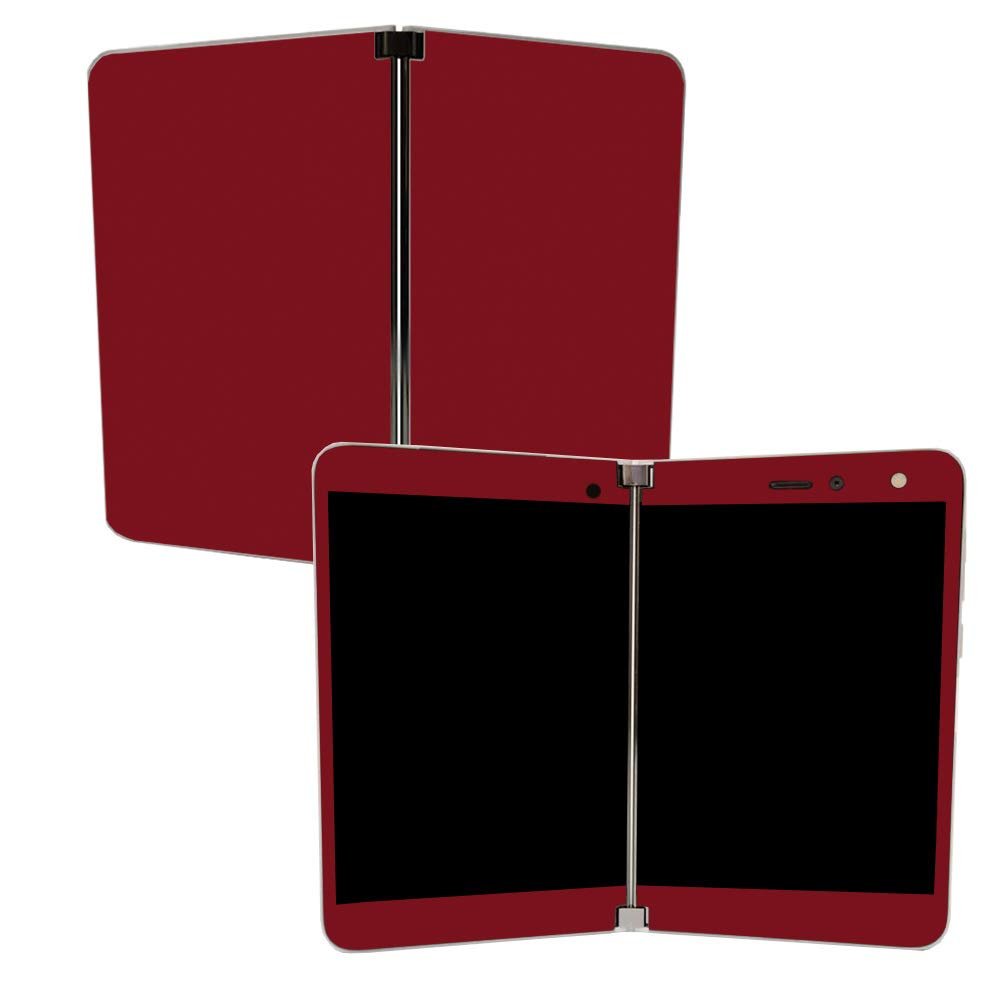 MightySkins Skin for Microsoft Surface Duo - Solid Burgundy | Protective, Durable, and Unique Vinyl Decal wrap Cover | Easy to Apply, Remove, and Change Styles | Made in The USA