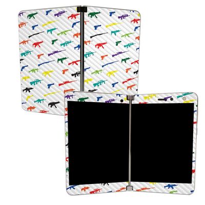 MIGHTY SKINS MightySkins Carbon Fiber Skin for Microsoft Surface Duo - Fun Guns | Protective, Durable Textured Carbon Fiber Finish | Easy to Apply, Remove, and Change Styles | Made in The USA