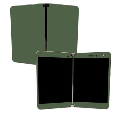MightySkins Skin for Microsoft Surface Duo - Solid Olive | Protective, Durable, and Unique Vinyl Decal wrap Cover | Easy to Apply, Remove, and Change Styles | Made in The USA