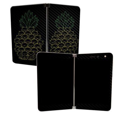 MIGHTY SKINS Carbon Fiber Skin for Microsoft Surface Duo - Cat Pineapple | Protective, Durable Textured Carbon Fiber Finish | Easy to Apply | Made in The USA
