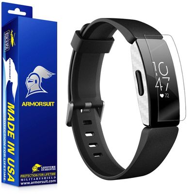 ArmorSuit White Carbon Fiber Vinyl Skin + HD Clear Screen Protector for Fitbit Inspire 2 (2020 Release)(6 Pack) Anti-Bubble Film - Made in USA