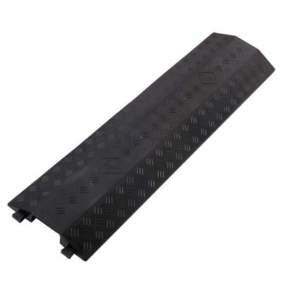 Anbotek - Medium 3 Pack - Floor Cord Cover Cord Protector Drop Over Drop Trak Cable Ramp for Office Warehouse - Black