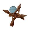 NESSASTORES 3 Wooden Tripod Stand - 6" Hand Carved Room Decor Holder, Ideal Crystal Ball Stand, Rock Stand, Vase Holder Stand for Abalone Shell, Decorative Bowl, Sphere, or Geode JC-046 view 1