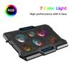 Laptop Cooling Pad, Laptop Cooler with 6 Quiet Fans RGB 7 Color Light for 15.6-17 Inch Laptop Cooling Fan Stand, Portable Slim USB Powered Gaming Laptop Cooling Pad, Switch Control Fan Speed(Black) view 3