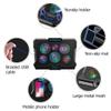 Laptop Cooling Pad, Laptop Cooler with 6 Quiet Fans RGB 7 Color Light for 15.6-17 Inch Laptop Cooling Fan Stand, Portable Slim USB Powered Gaming Laptop Cooling Pad, Switch Control Fan Speed(Black) view 4