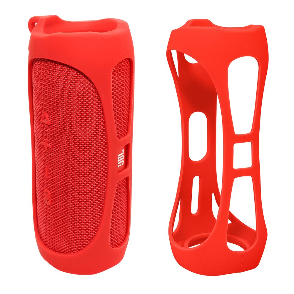 GETGEAR Silicone Cover Sleeve for JBL Waterproof Portable Bluetooth Speaker FLIP 5, Customized Design Skin Portable Protection Solution, Best Matching in Shape and Color (Red)