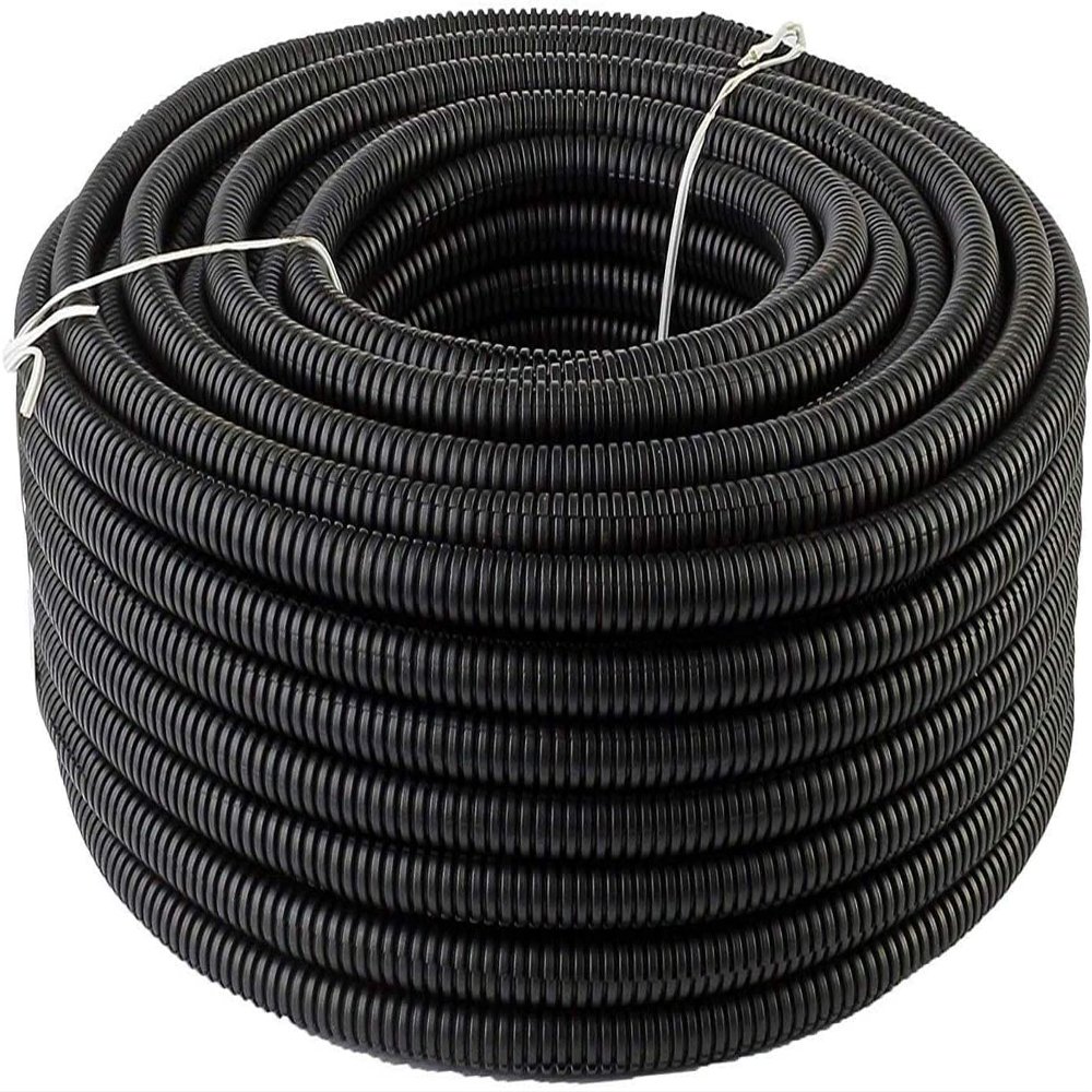 100 Ft 5/8" Split Wire Loom Conduit Polyethylene Tubing Black Color Sleeve Tube