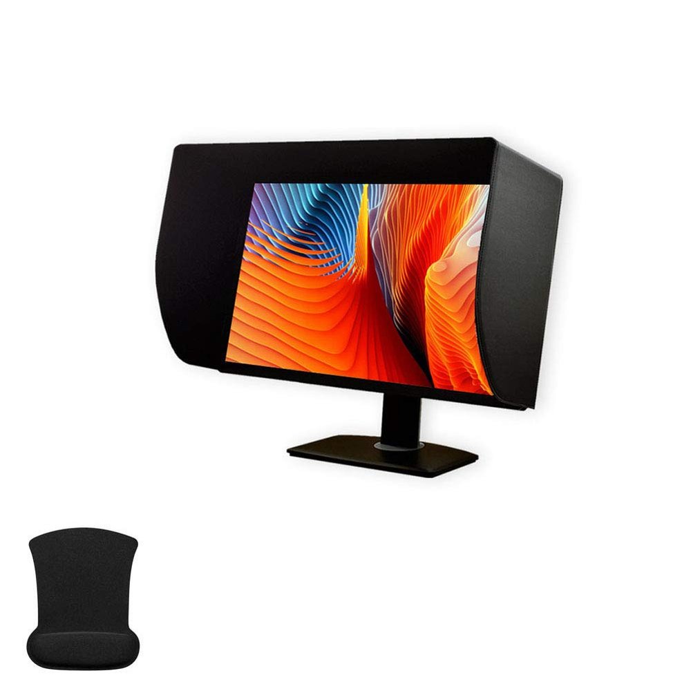 MNSSRN Computer Screen Hood, Eye Protection and Peep-Proof Multi-Function Light Barrier for 23/24 Inch Ultra-Narrow Monitor, Suitable for Frame Width 53-55CM