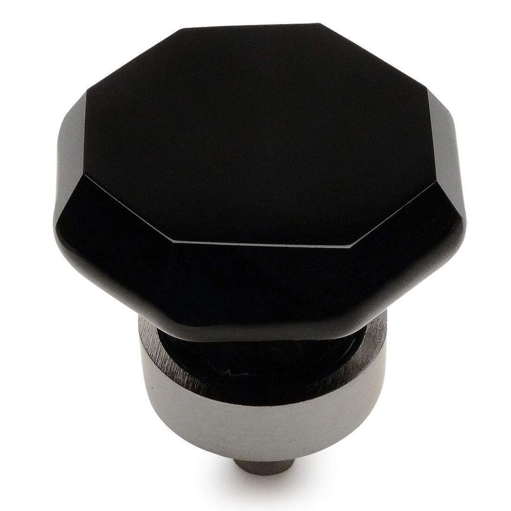 PJS Hardware 5268SN-X Satin Nickel & Black Glass Cabinet Knobthe Best!