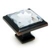 PJS Hardware 5883ORB-C Oil Rubbed Bronze & Clear Glass Square Cabinet Knobthe Best! view 1