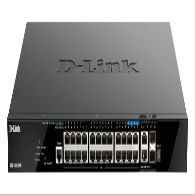 D-Link 28-Port PoE Switch, Gigabit Ethernet Layer 3 Stackable Smart-Managed, 20x PoE (370 Watt), 4X 2.5GBase-T PoE, 2X 10GBase-T, 2X 10G SFP+ Ports (DGS-1520-28MP)