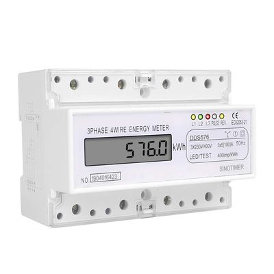Simply Installation Three Phases 4 Wire Digital Power Meter Electric Electricity Meter DIN Rail Mount AC 380V 5(100) A 50/60Hz