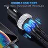 Dual USB Car Charger Quick Charge 3.0 Car Adapter Fast Charging Charger Compatible for iPhone 11/11pro/ MAX/XS/XR/X/10,iPad,Samsung S10/S10+/S9,Google Pixel 4/4 XL etc,Bling Car Decor,Pure White view 3