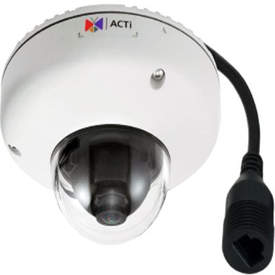 ACTi E918 3MP Outdoor Mini Dome Camera with Fixed Lens, f1.9mm/F2.8 (HOV:126.4 (Overview), 77.1 (High Detail)), H.264, 1080p/30fps, DNR, Audio, MicroSDHC/MicroSDXC, PoE, IP68, IK10, EN50155
