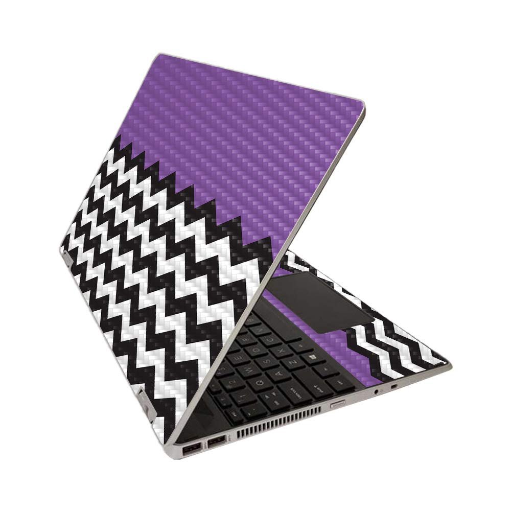 MightySkins Carbon Fiber Skin for HP Pavilion x360 15" (2020) - Purple Chevron | Protective, Durable Textured Carbon Fiber Finish | Easy to Apply | Made in The USA