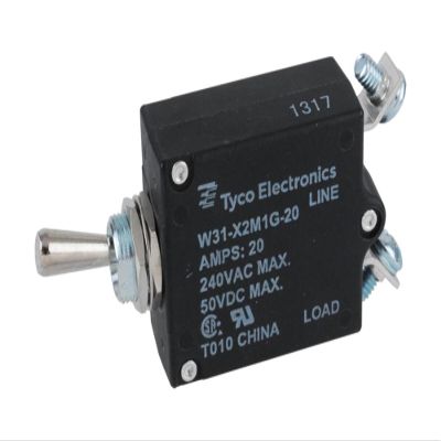 TE Connectivity W31-X2M1G-20 Circuit Breaker Therm Togl 20A Panel 1 Pole Vol-Rtg 240VAC/50VDC W31-X2M1G-20