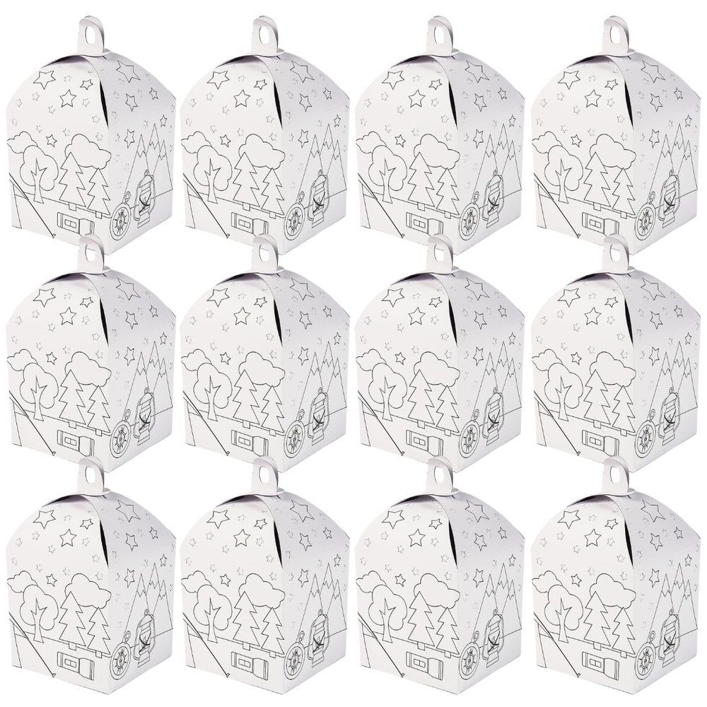 Fun Express CYO Camp Lantern Craft Kits - DIY Luminary Set for Kids Creative and Fun Craft Activity Ideal for Summer Camp Parties and DIY Projects - Includes Markers Decorations Multicolor - 12 Pieces