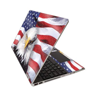 MightySkins Glossy Glitter Skin for HP Pavilion x360 15" (2020) - America Strong | Protective, Durable High-Gloss Glitter Finish | Easy to Apply, Remove, and Change Styles | Made in The USA