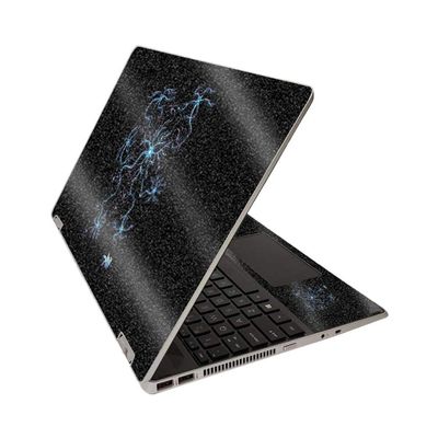 MightySkins Glossy Glitter Skin for HP Pavilion x360 15" (2020) - Neuron Galaxy | Protective, Durable High-Gloss Glitter Finish | Easy to Apply, Remove, and Change Styles | Made in The USA
