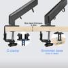 Suptek Dual Monitor Mount Stand-Height Adjustable Gas Spring Monitor Arm Desk Mount for 2 Computer Screens 17 to 32 inches - Each Arm Holds up to 22lbs,Black(MD8SP) view 4