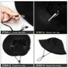 Black Adjustable Hat Strap Clips Windproof Clips Cap Retainers Anti-Lost Strap with Cord Locks for Sports(Simple Style) view 4