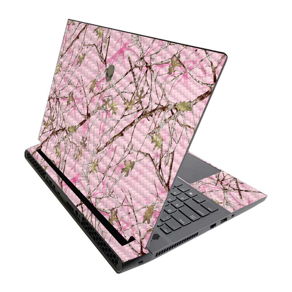 MightySkins Carbon Fiber Skin for Alienware M17 R3 (2020) & M17 R4 (2021) - Conceal Pink | Durable Textured Carbon Fiber Finish | Easy to Apply and Change Style | Made in The USA