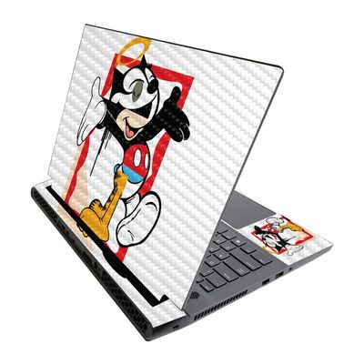 MightySkins Carbon Fiber Skin for Alienware M17 R3 (2020) & M17 R4 (2021) - Character Swap | Durable Textured Carbon Fiber Finish | Easy to Apply | Made in The USA