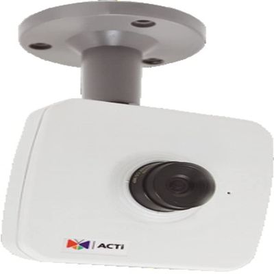 ACTi E11 1MP Cube Camera with Basic WDR, Fixed Lens, f4.2mm/F1.8, 53.8Hx29.1V Viewing Angle, Manual Focus, H.264, 720p/30fps, 700 TV Lines, 1/4" Sensor, DNR, Built-in Microphone, PoE