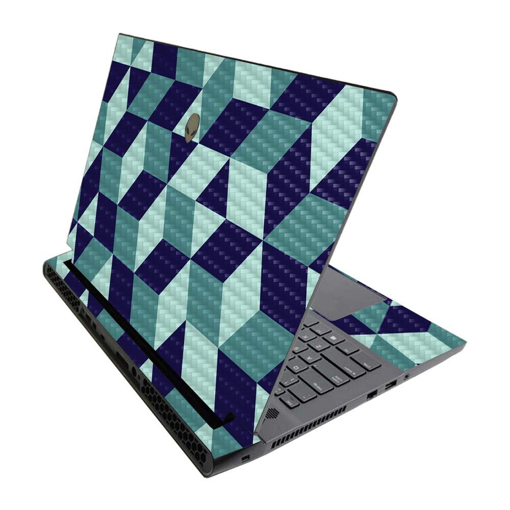 MightySkins Carbon Fiber Skin for Alienware M17 R3 (2020) & M17 R4 (2021) - Geo Tile | Durable Textured Carbon Fiber Finish | Easy to Apply and Change Style | Made in The USA