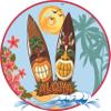 Aloha Tiki Surfboards Beach Background Design Wall Decal - 18" x 20" Vinyl Home Bedroom Living Room Large Polynesian Art Carvings Totem Pole Hawaii Culture Design Adhesive Decoration Sticker view 1