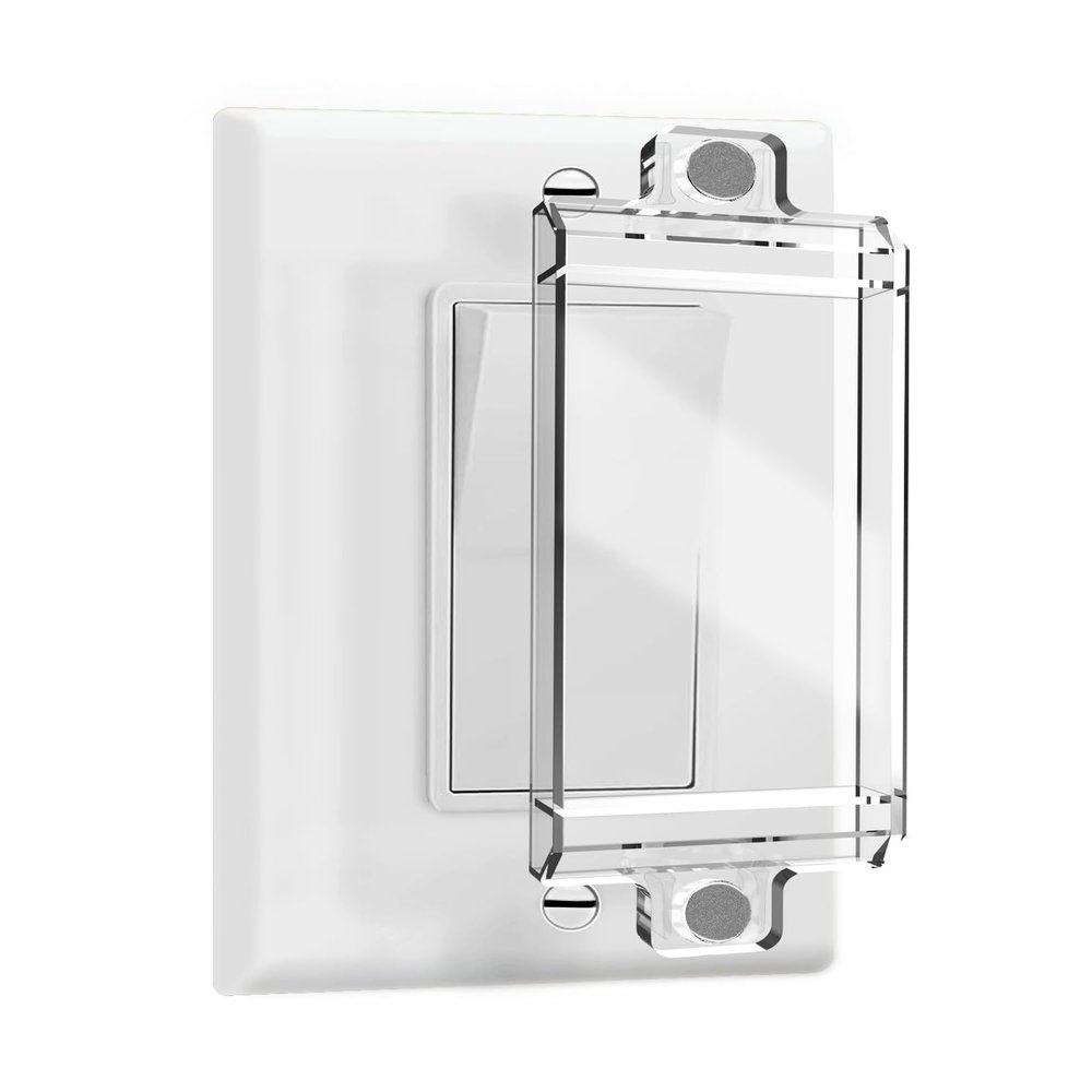 Magnetic Light Switch Guards, ILIVABLE Light Switch and Outlet Cover for Flat Modern Switches, Not Child Proof (Clear, 2 Pack)