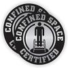 Confined Space Certified Hard Hat Sticker | Decal Confine Laborer Construction view 1