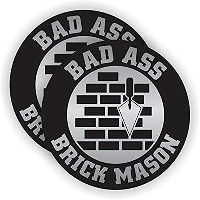 Bad Ass Brick Mason Hard Hat Sticker/Helmet Decal/Label Lunch Tool Box Motorcycle Scaf Dog