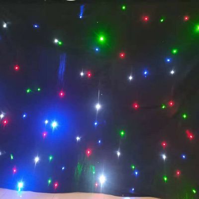 LiFuJunDong 10ftX6.5ft LED Star Stage Curtain Wedding Curtain Wedding Background Stage Background Party Xmas Curtain Decor Retardant Backdrops DMX512 w/Controller 30W