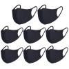 Pack 8 Black Dust Mouth Mask - All Cotton Covering - Reusable Cloth Comfy Breathable Material Black Pack 8pcs view 1