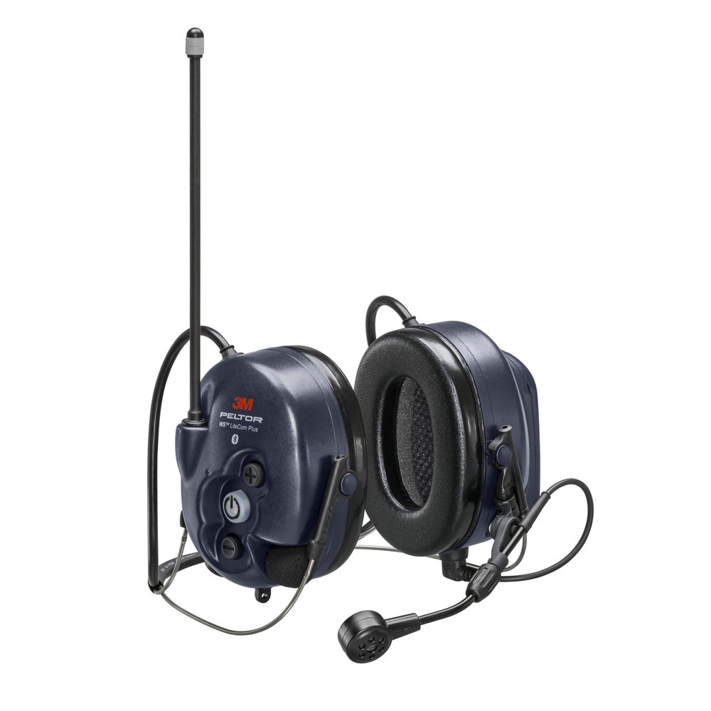 3M PELTOR WS LiteCom Plus Headset, Neckband Style Hearing Protection, 27 dB, Analog UHF Two-way Radio, Bluetooth, Hands-Free, Water and Dust Proof Noise Cancelling Microphone, MT73H7B4610WS6NA