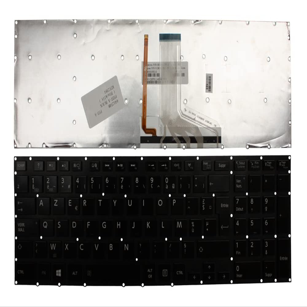 Power4Laptops French Layout Backlit Black Replacement Laptop Keyboard Compatible with Toshiba Satellite P55-ASP5201SL