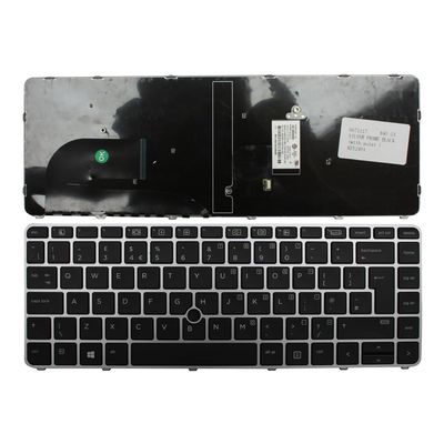 Power4Laptops UK Layout with Pointer Silver Frame Black Replacement Laptop Keyboard Compatible with HP EliteBook 840 G3